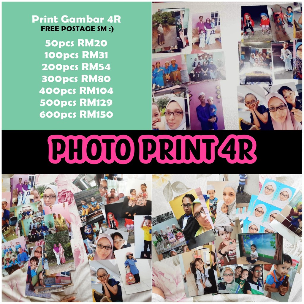 4r Cuci Gambar Photo Print 50 100 200 300pcs