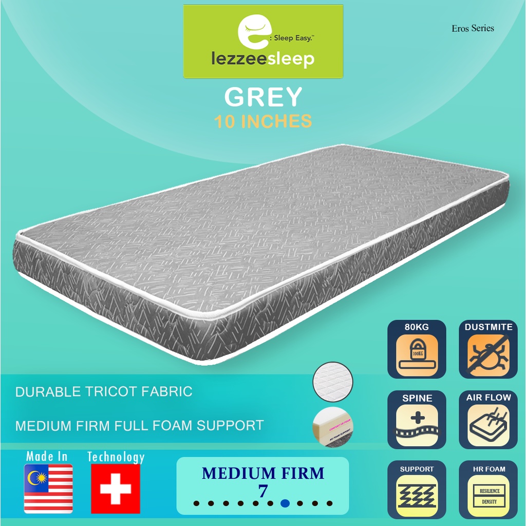 Snorlax Grey Premium HD+HR Synthetic Latex Mattress/ Tilam (Single