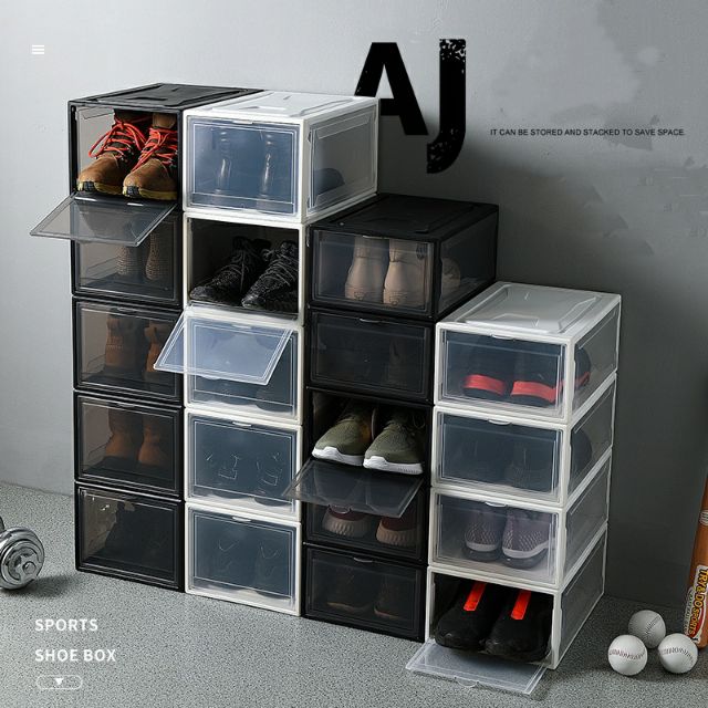 Premium Quality Transparent Aj Shoe Box Shoe Storage Box Kotak Tempat Letak Kasut Bekas Susun Kasut Shoe Organizer