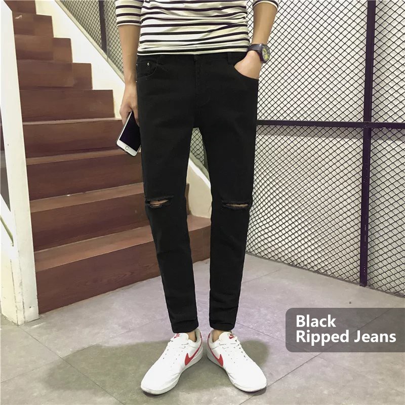 young mens ripped jeans