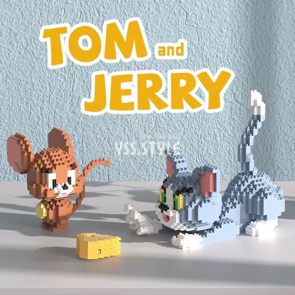 Cartoon tom and jerry building blocks micro bricks particles kid toys