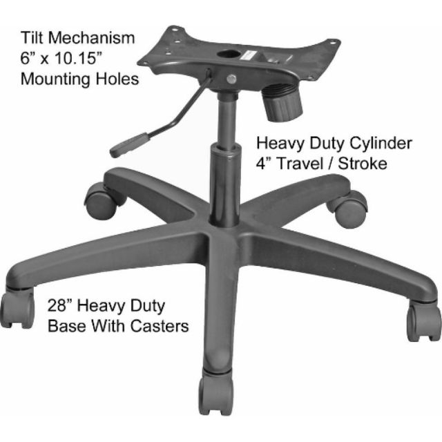 Office Chair Base + Wheels + Gaslift + Dust Cover + Mechanism Set