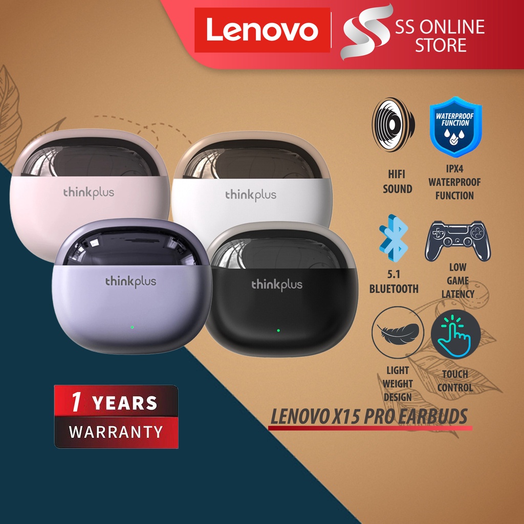 LENOVO X15 Pro  Earphone Wireless Headset LP1S Wireless  Bluetooth Earbuds Wireless Headphone With Microphone | Shopee Malaysia