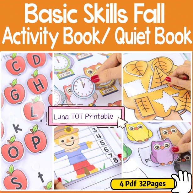 4 pdf printable autumn fall activities quiet book alphabet shape colour time puzzle matching diy shopee malaysia