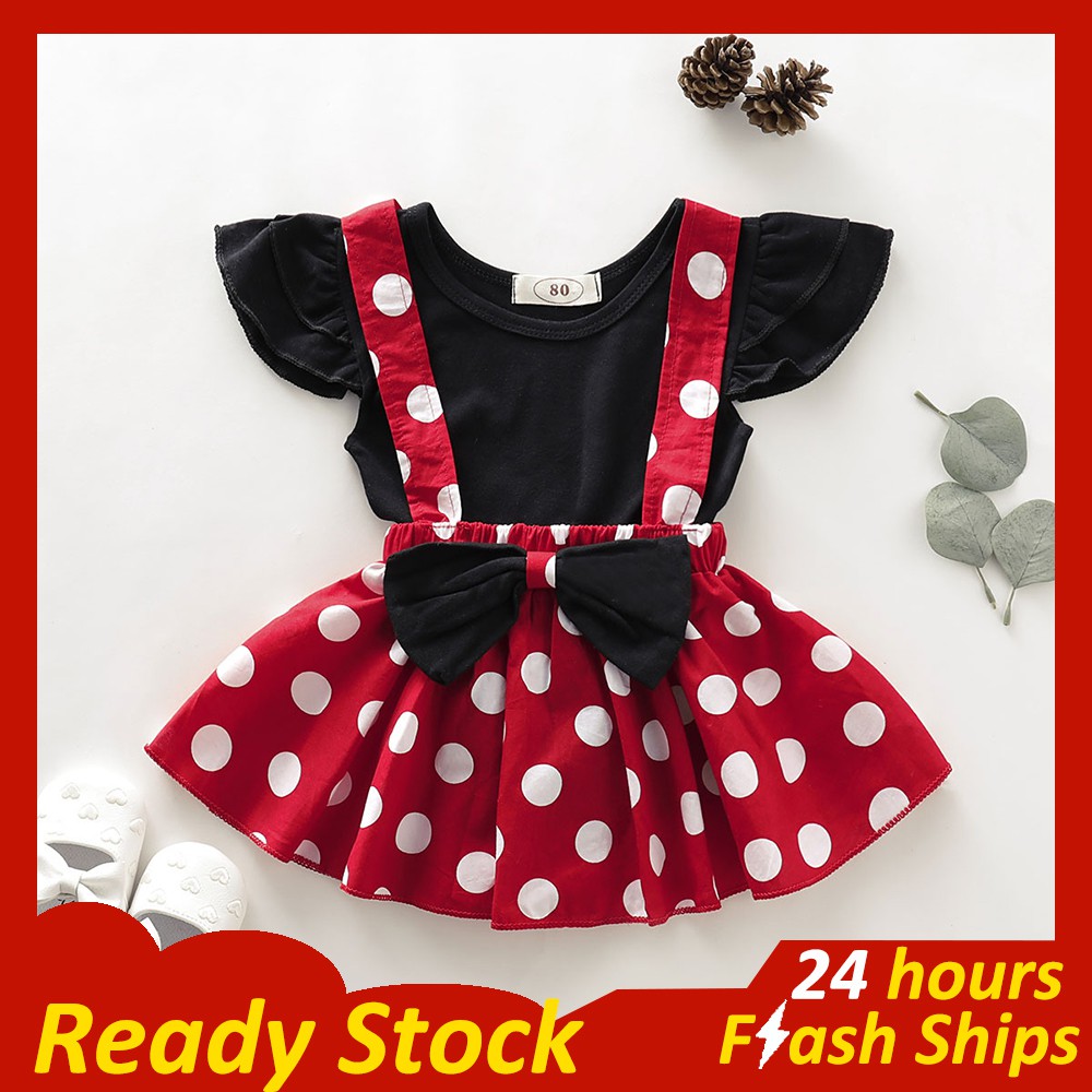 minnie mouse suspender skirt