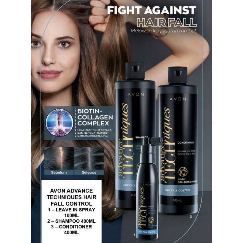 AVON Advance Techniques Anti Hair Fall - Hair Fall Control Shampoo &  Conditioner 400ml | Shopee Malaysia