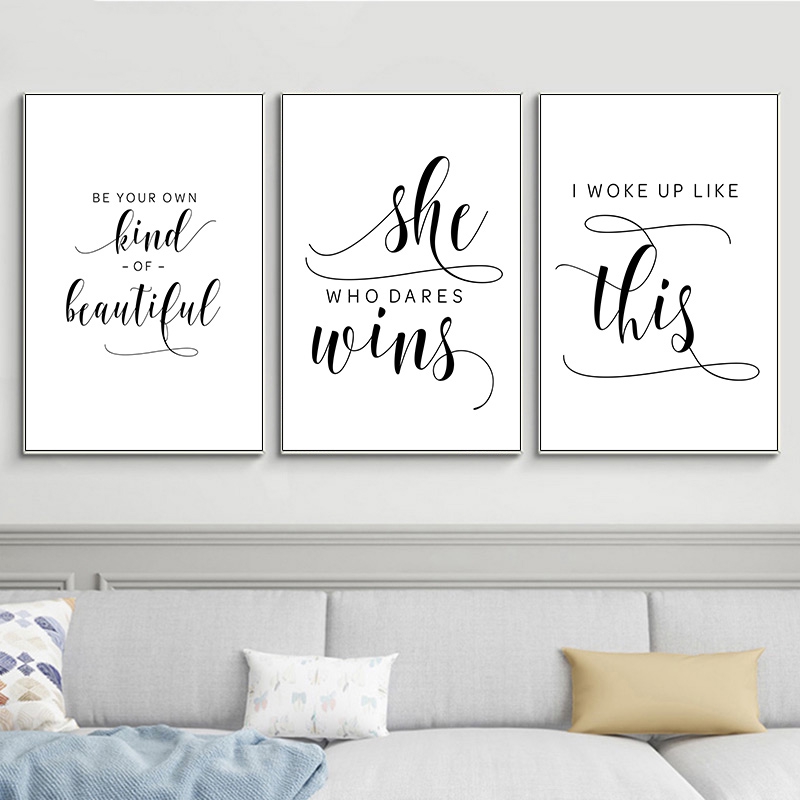 Motivational Quotes Posters Prints Minimalist Black And White Simple Canvas Quote Wall Art Picture Shopee Malaysia