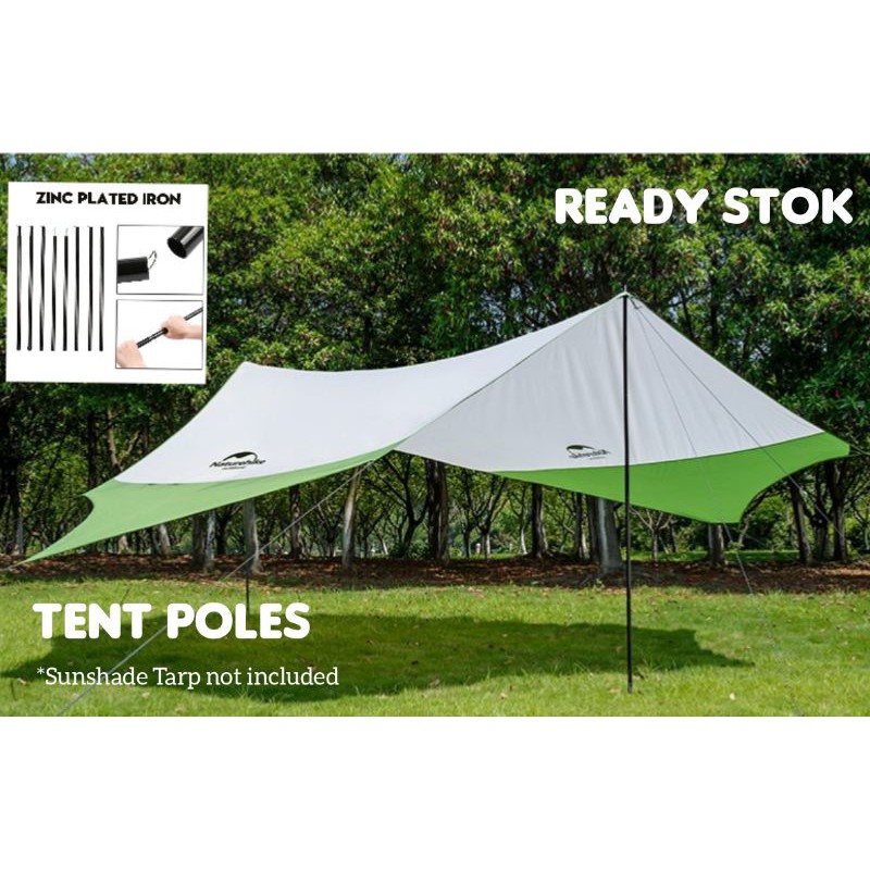 Folding Support Tent Poles Canopy Sun Shelter Pole Awning Rods Outdoor