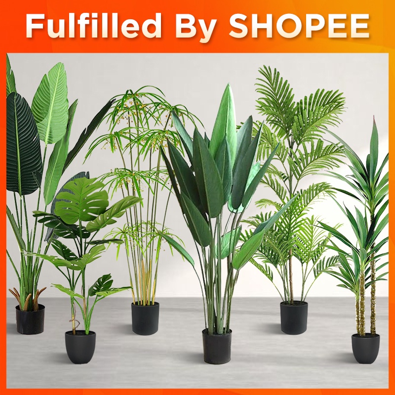 Buy Pokok Hiasan Viral Artificial Tree Plant Premium Skybird 25 Leaf Banana Pisang Monstera Yucca Tree Palm Tree Seetracker Malaysia