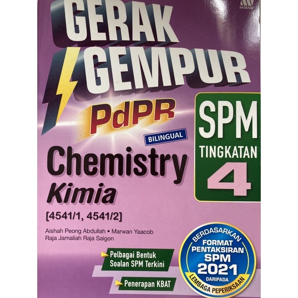 GERAK GEMPUR TINGKATAN 4 Chemistry/Kimia SPM 2022 (Bilingual)  Shopee