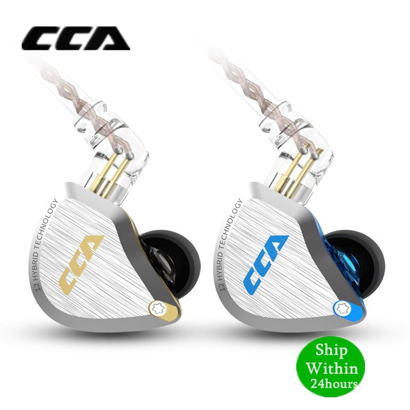 CCA C12 5BA+1DD Hybrid Metal Headset HIFI Bass Earbuds In Ear Monitor ...