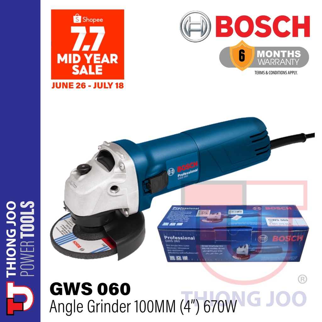 BOSCH GWS 060 ANGLE GRINDER Shopee Malaysia
