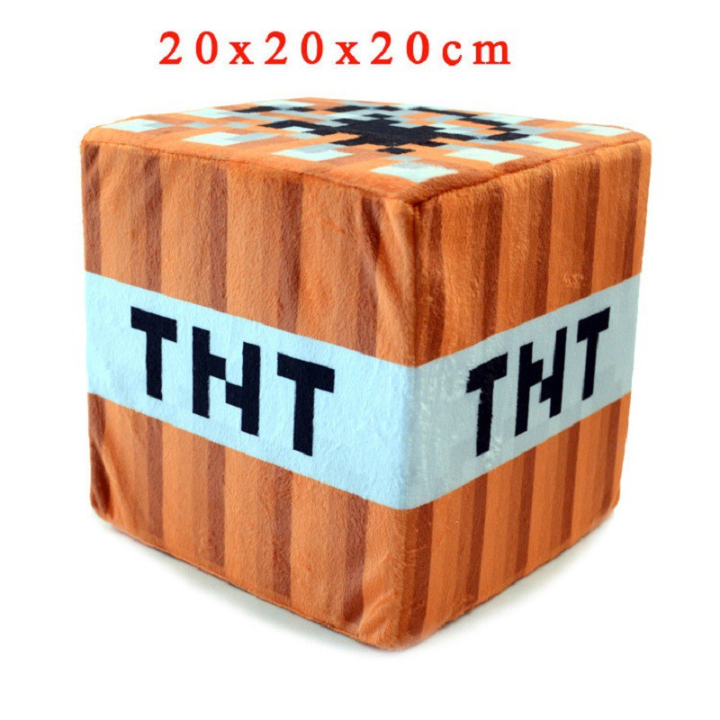 20cm Minecraft Tnt Plush Toys Minecraft Tnt Bomb Square Plush Pillow Soft Stuffed Toys For Children Kids Christmas Gifts Shopee Malaysia