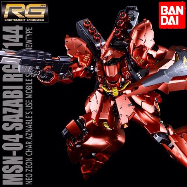 Bandai Rg 1 144 Sazabi Msn 04 Gundam Metalic Coating Painted Shopee Malaysia