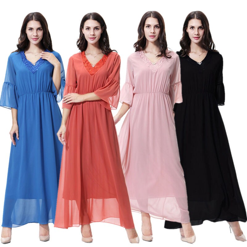 chiffon kaftan maxi dress