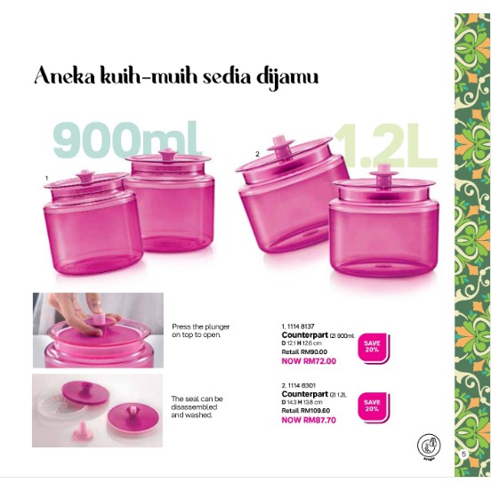 SALE MURAH TUPPERWARE Counterpart / Balang Kuih Raya