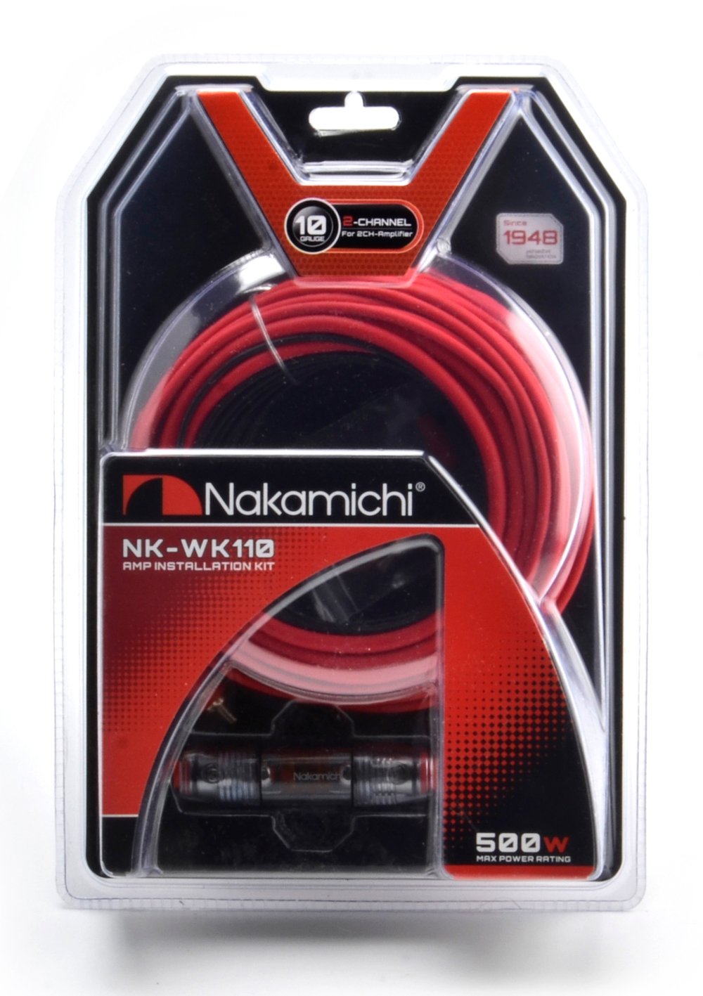NAKAMICHI NK-WK110 10GA Wiring Kit Amplifier Cable Set For 2 Channel Amplifier Use
