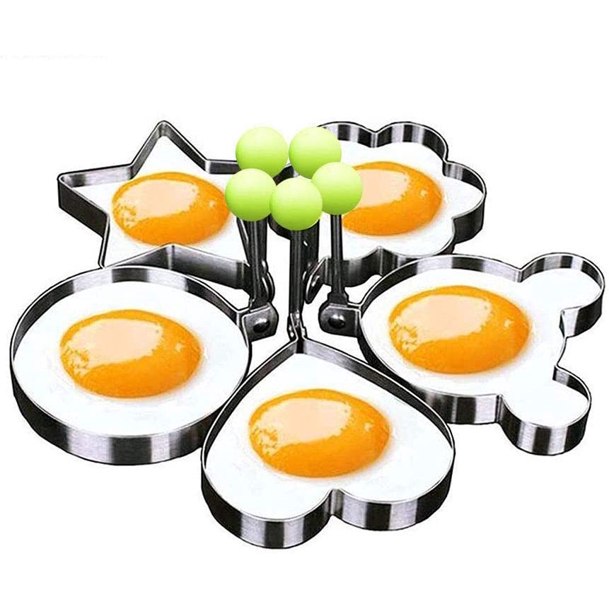 Stainless Steel Omelette Eggs Frying Mold Love Flower Round Star Pancake Molds
