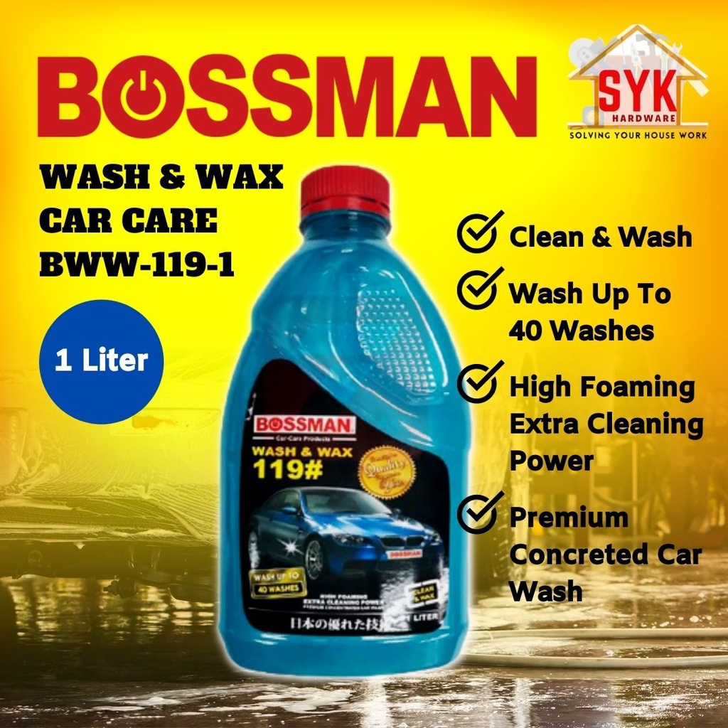 SYK Bossman BWW1191 (1 Liter) Wash & Wax Automobiles Car Care