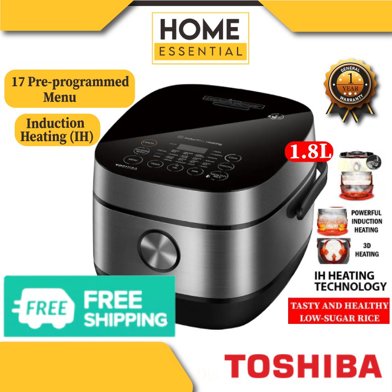 TOSHIBA 1.8L IH Tasty and Healthy Low Sugar Rice Cooker with 17 Pre