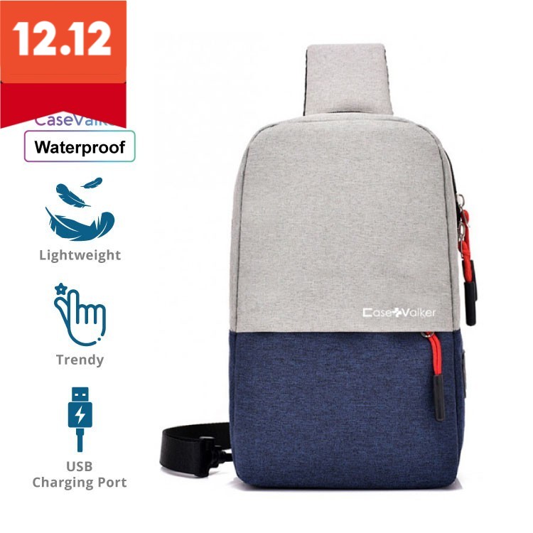 Case Valker Tri Chest Bag Korean Style Belt Bag Waterproof Sling Bag