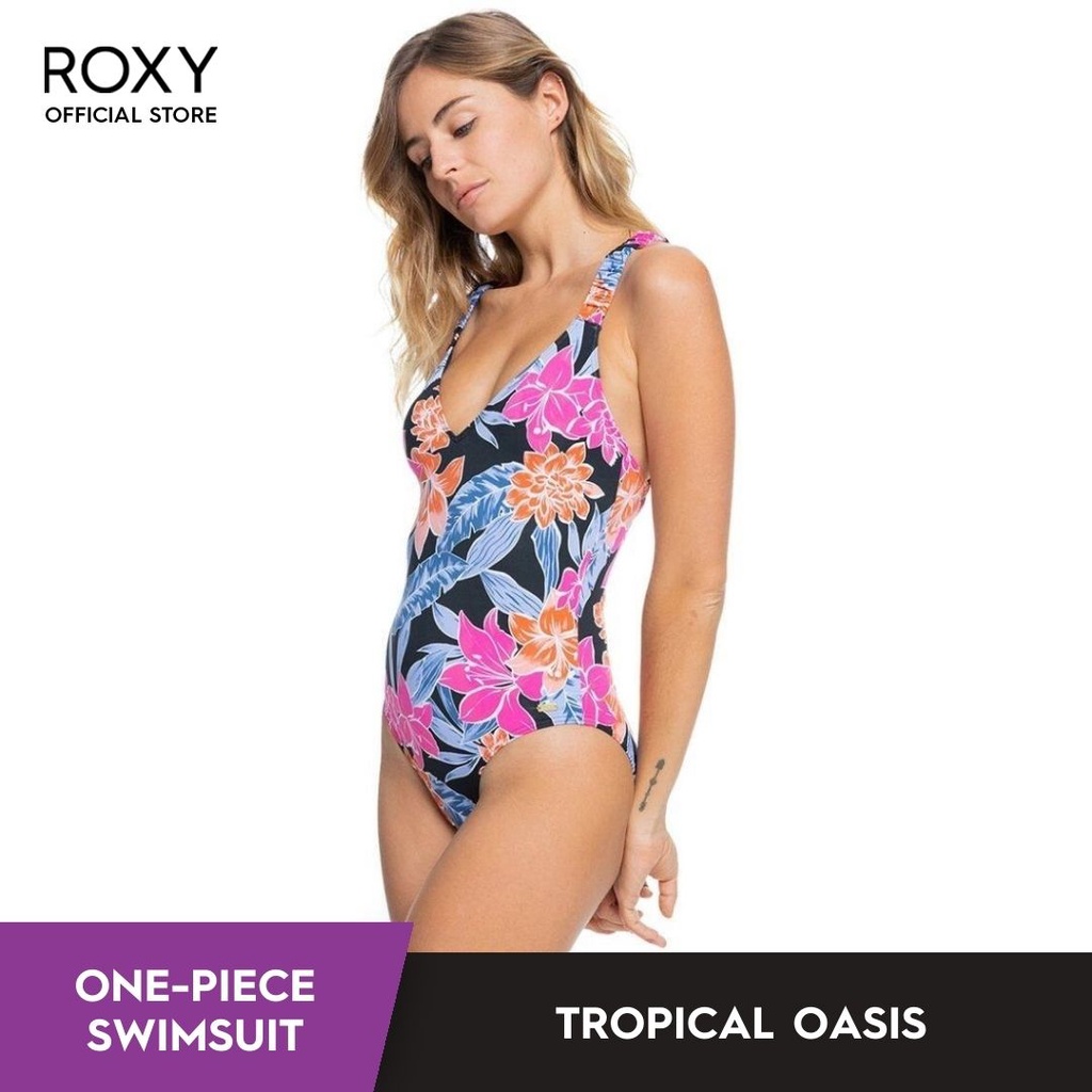 Roxy Women Tropical Oasis One Piece Swimsuit Shopee Malaysia