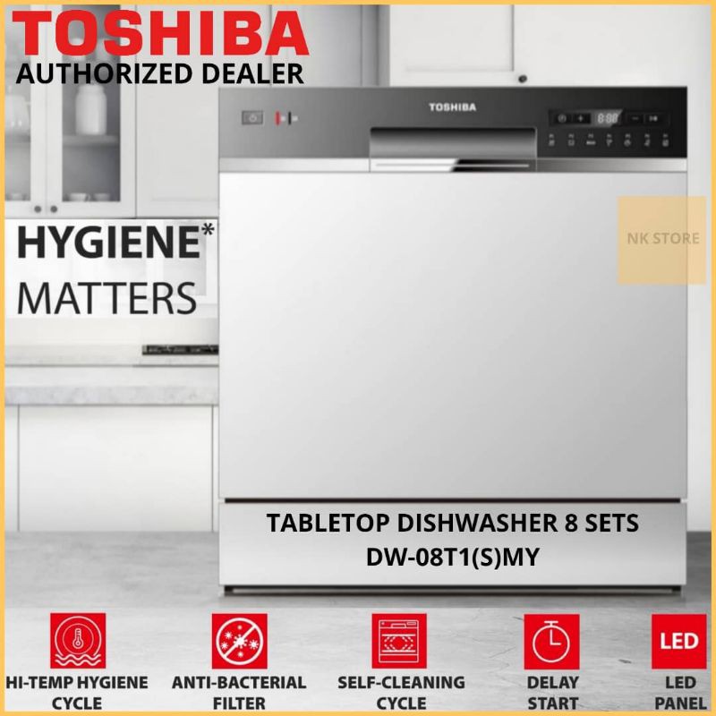 TOSHIBA TABLE TOP DISHWASHER 8 SETS DW-08T1(S)MY