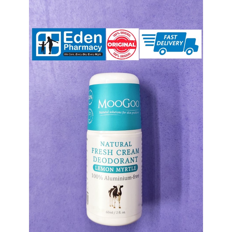 MooGoo Natural Fresh Cream Deodorant [ Lemon Myrtle ] ( 60ml ) Shopee