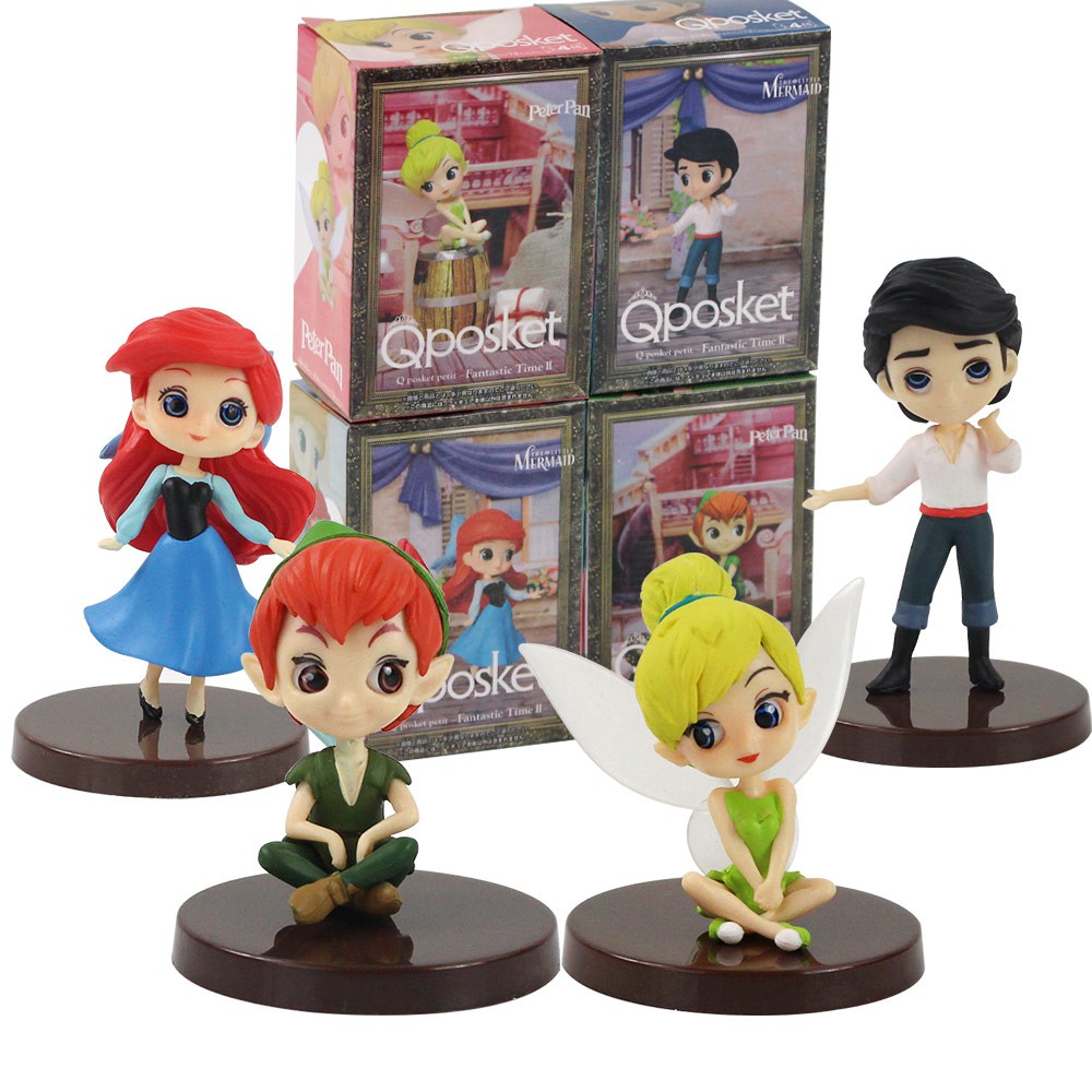 4pcs Set Action Figure Q Posket Petit Fantastic Time Peter Pan Tinker Bell The Little Mermaid Prince Eric Ariel Doll Shopee Malaysia