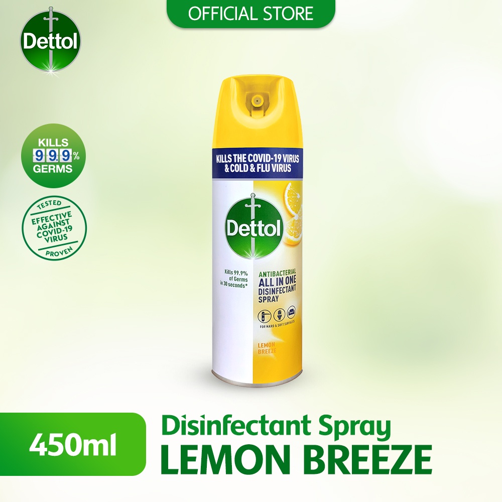 Dettol Disinfectant Spray Lemon Breeze 450ml Shopee Malaysia