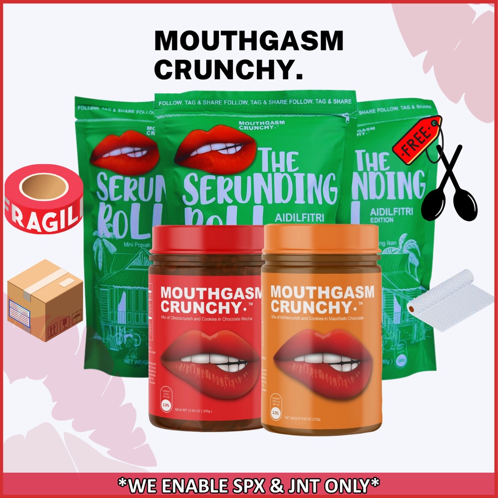 [24H SHIPPING] Mouthgasm Crunchy Direct HQ Chocolate Snack Chocolate Chips Rice Cookies Choco Jar Serunding Rolls