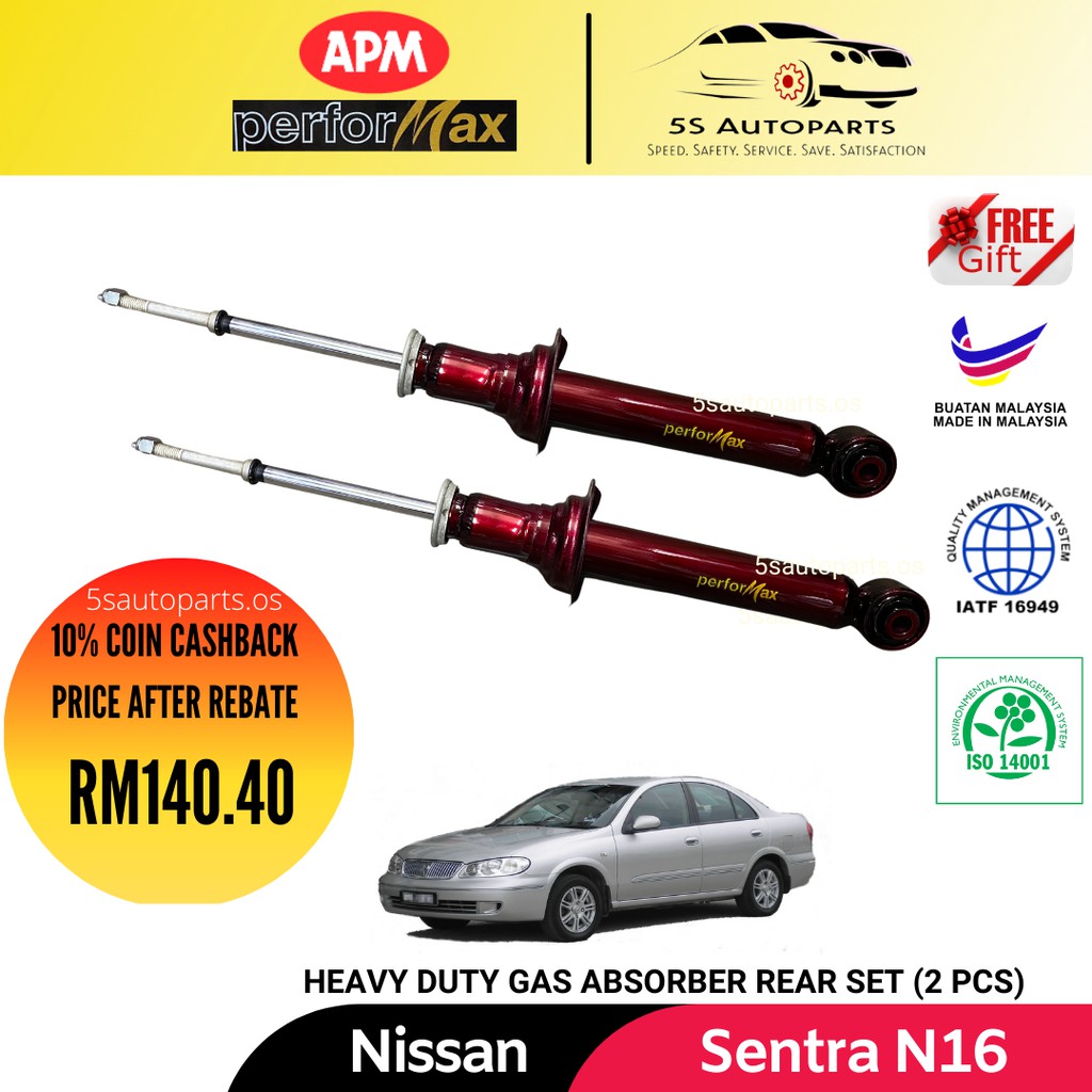 Apm Performax Nissan Sentra N16 Rear Heavy Duty Sport Absorber Set 2 Pcs Shopee Malaysia