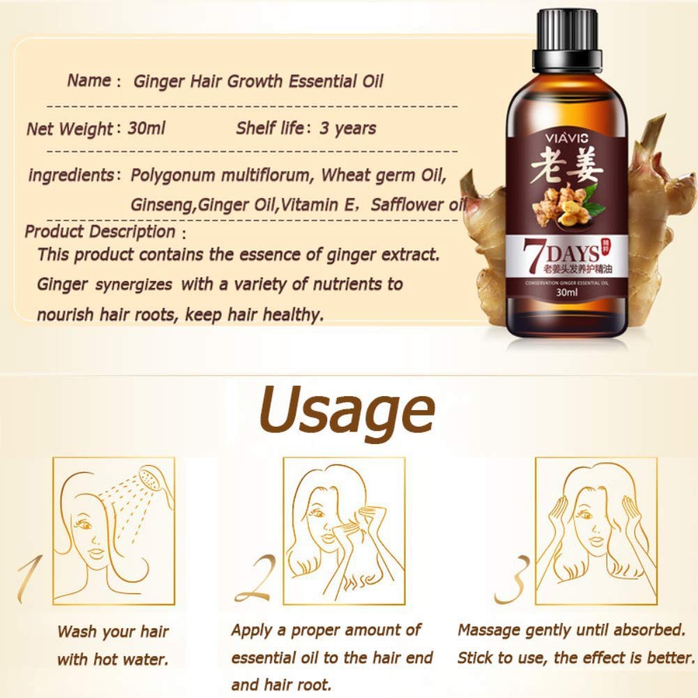 30ml Viavic 7 Days Ginger Essential Oil Anti Hair Loss Anti Dandruff Essence Serum Scalp Care Growth Natural Women Men Shopee Malaysia