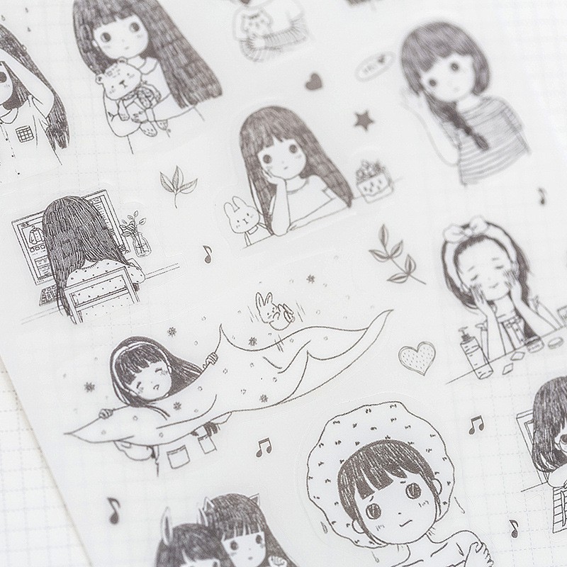 6pcs daily stickers diary planner notebook scrapbook stickers cute