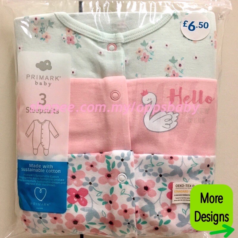 Primark UK Baby Sleepsuits 3pcs READY STOCK Shopee Malaysia