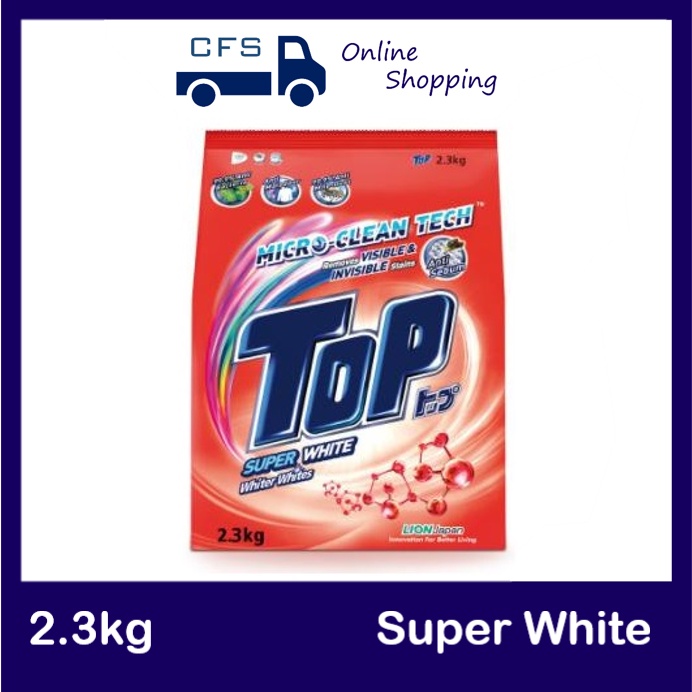 TOP Powder Laundry Detergent Super White (2.3kg) Shopee Malaysia
