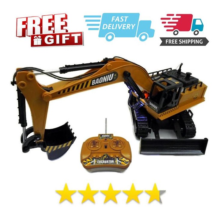 Excavator Control & Bulldozer Control BAO NIU 120 Scale Rechargeable