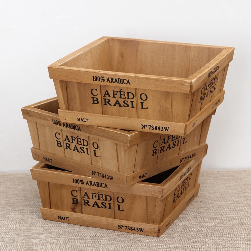 Zakka runcit kayu  potong bunga succulent kotak  kayu  kayu  