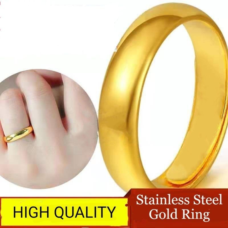 Stainless Steel Gold Ring Can Last Many Years if wear occasionally Cincin Warna Mas Tahan Lama