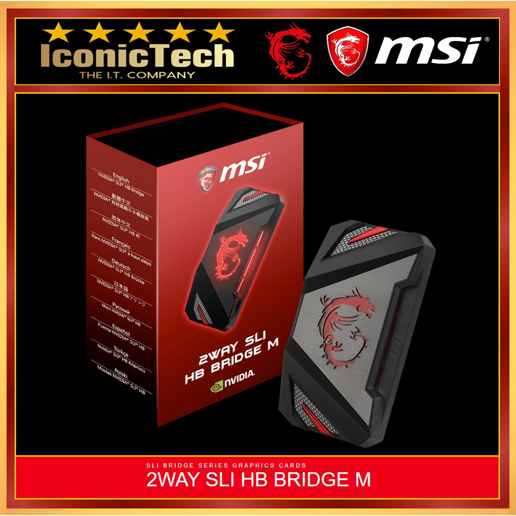 MSI 2WAY SLI HB BRIDGE M (BLACK + RED) | Shopee Malaysia