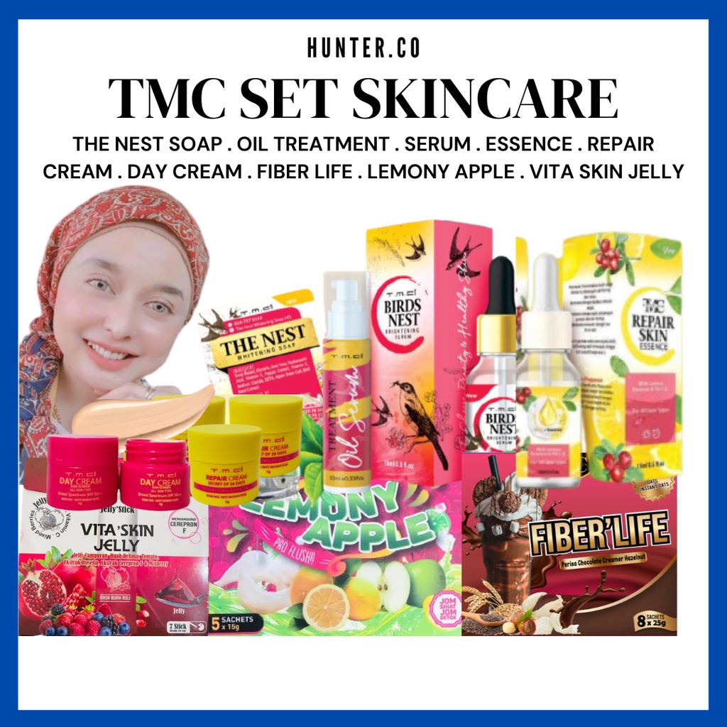 TMC Skincare Sets Tmc Repair Cream Skincare Set Tmc Day Cream Sunscreen Lemony Apple Fiber Life Vita Skin Jelly Geboo