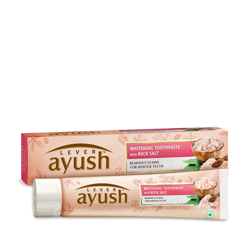 Lever Ayush Toothpaste 150Gm (Cardamom,Rock Salt&Clove Oil) Shopee