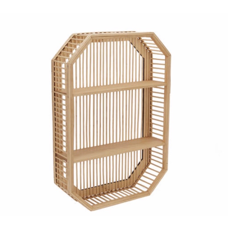 Anko Rattan Geo Wooden Wall Shelf Kmart Shopee Malaysia atelieryuwa