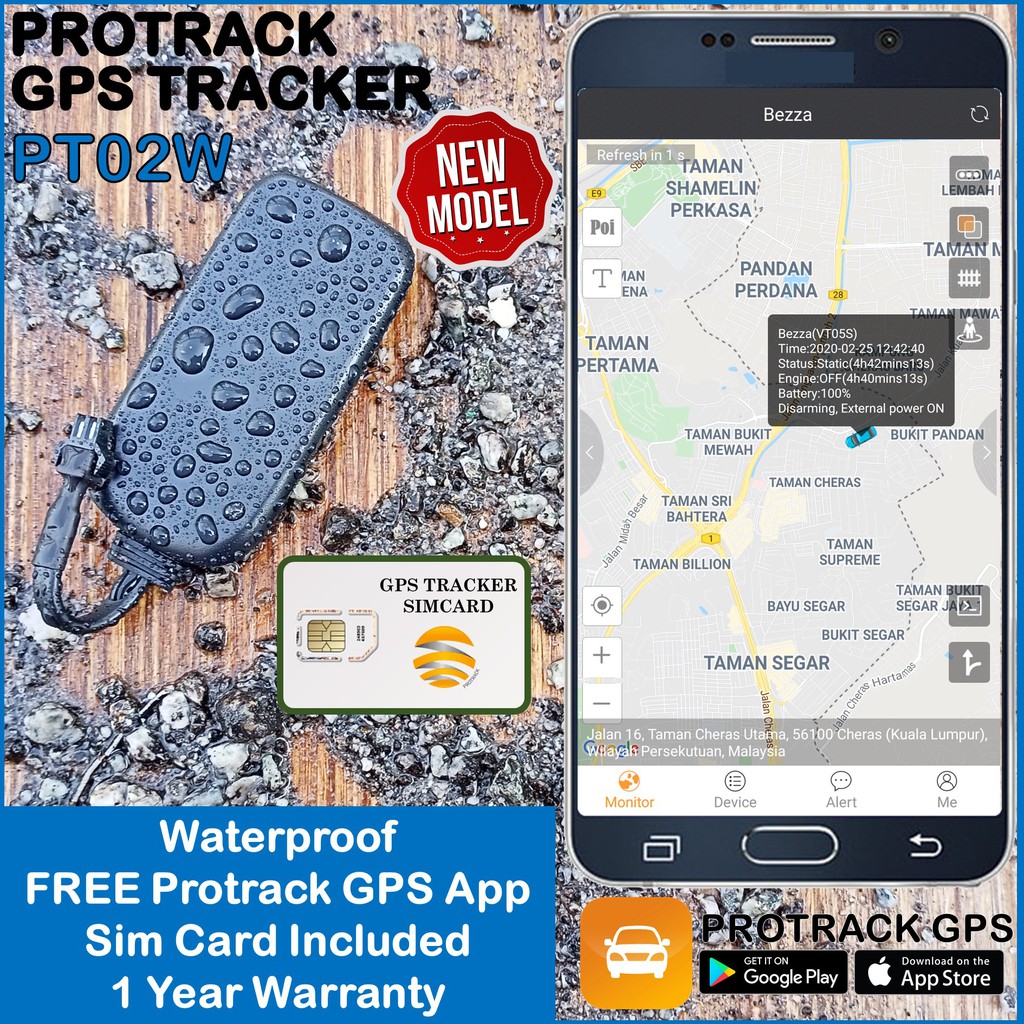 PROTRACK GPS Tracker PT02W Waterproof Edition 2020 (Easy Install, Pin ...