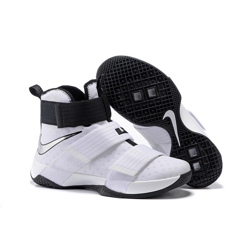 white and black lebron soldier 10