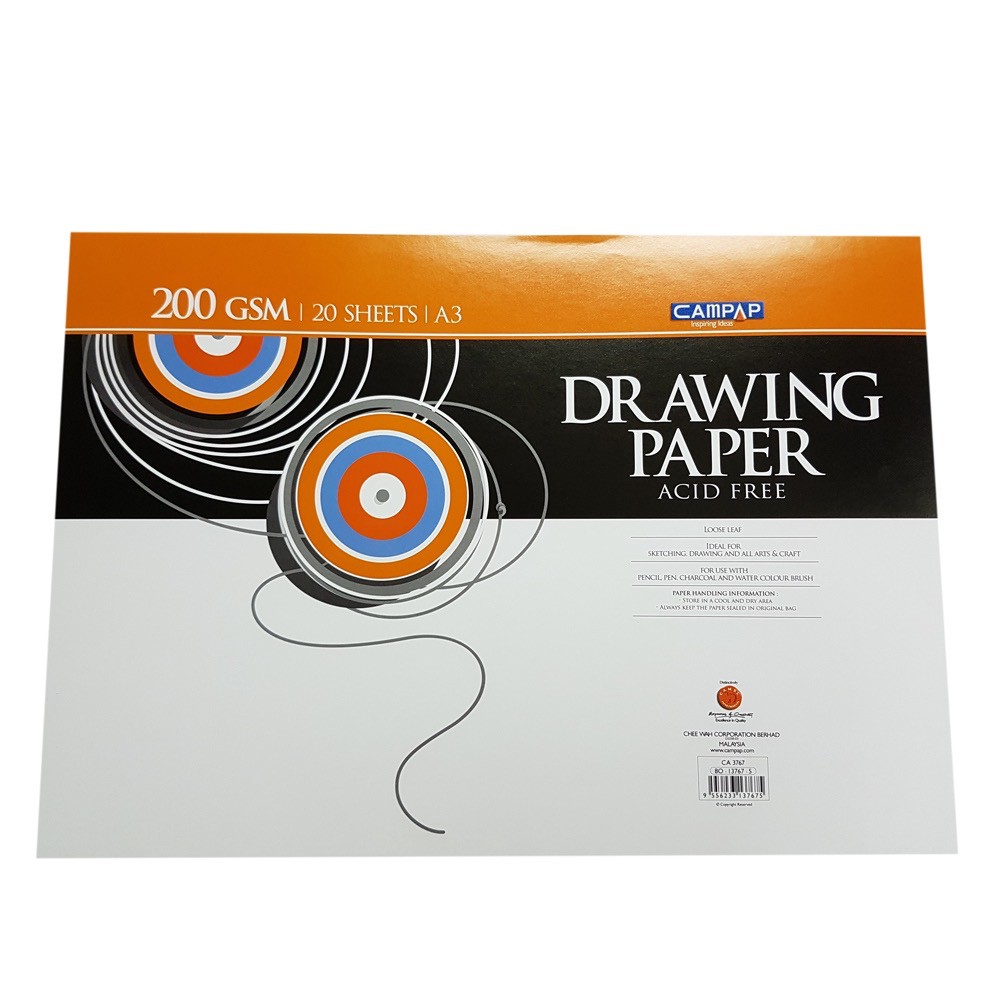 Campap 200gsm A3 Drawing Paper / Kertas Lukisan Pack 20s