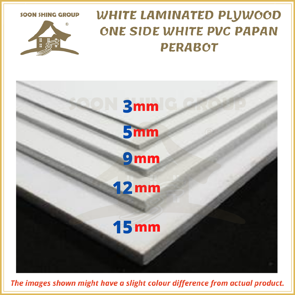 WHITE LAMINATED PLYWOOD ONE SIDE WHITE PVC PAPAN PERABOT 12MM 15MM Shopee Malaysia