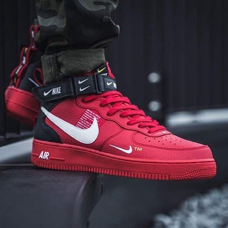 nike air force 1 mid utility lv8 university red black