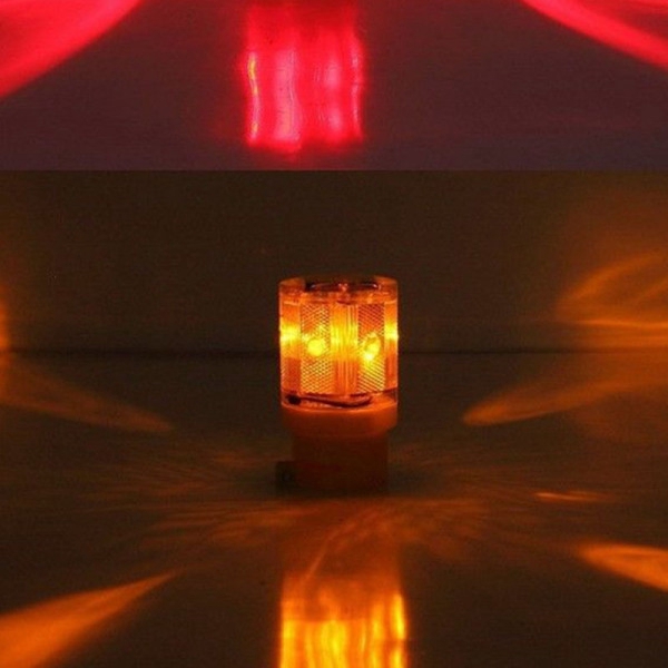Solar Power LED Traffic Strobe Warning Light Flicker Road Barricade Sign Lamp US