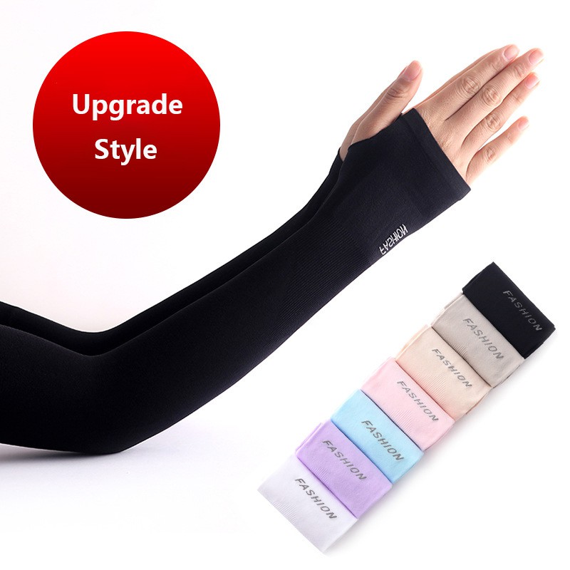 4 Pairs UV Sun Protection Cooling Compression Sleeves Unisex Arm Sleeves Football Long Arm Sun Sleeves 